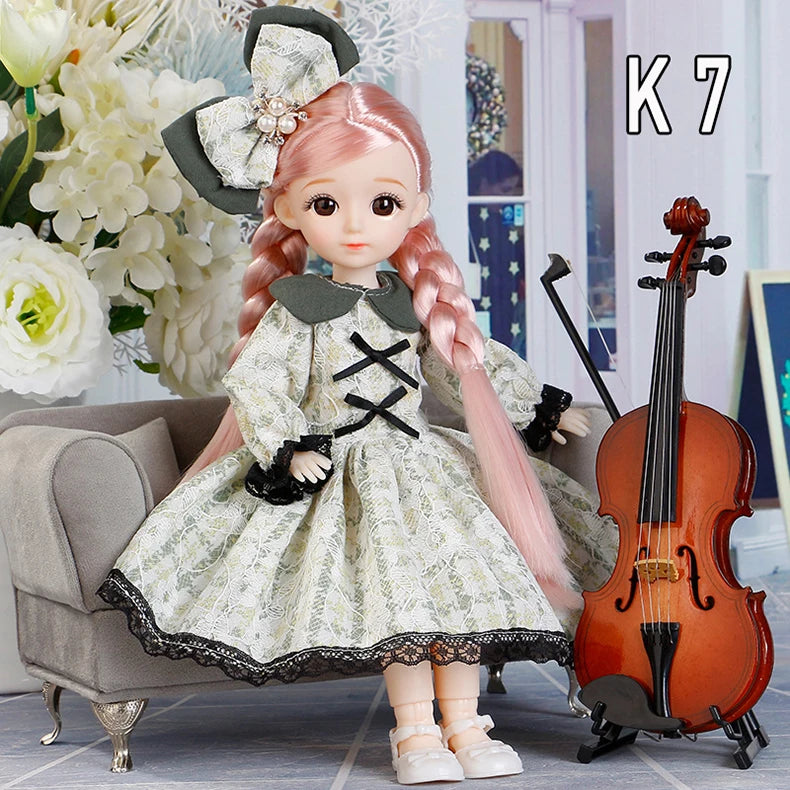 Muñecas Bjd de 30cm, conjunto completo de princesa, Anime Bjd 1/6 con ropa, 23 articulaciones, cuerpo móvil, ojos 3D, vestido para niñas, regalos de cumpleaños, Juguetes