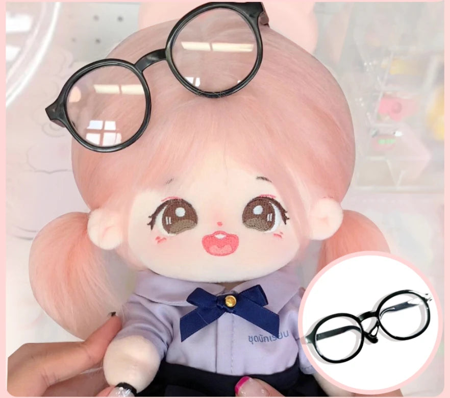 Labubu 6,5 cm/9 cm accesorios de moda lindas gafas de plástico para 15 cm/17 cm Labubu para muñecas BJD de 60 cm y gafas de juguete para muñecas BJD 1/3