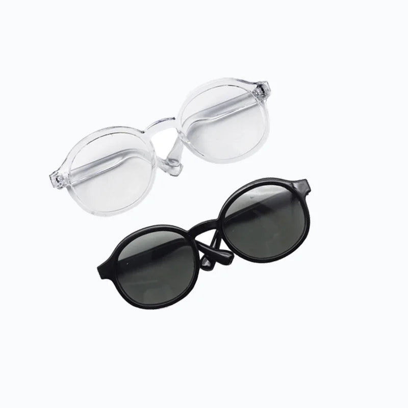 Accesorio de gafas de muñeca de 6,5 cm/9 cm para muñeca BDJ Labubu MSD SD gafas de sol de muñeca EXO de felpa 2 unids/lote