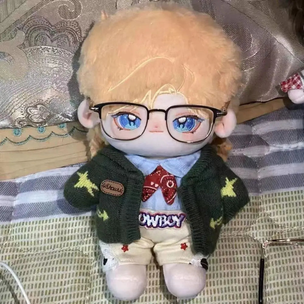 Gafas de muñeca con montura cuadrada de Metal, accesorios de muñeca de felpa creativa, anteojos negros clásicos, utilería para fotos, moda para mascotas, 6,5 cm