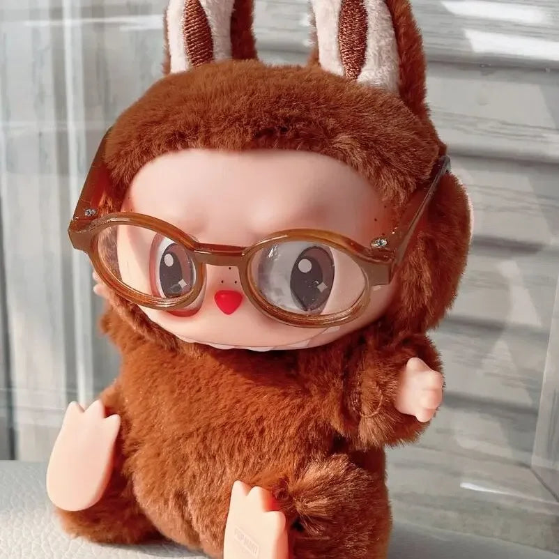 Para gafas Labubu de algodón/Ropa de 10/15cm, bonitas gafas de plástico, mano de obra delicada para muñecas, accesorios para gafas de juguete