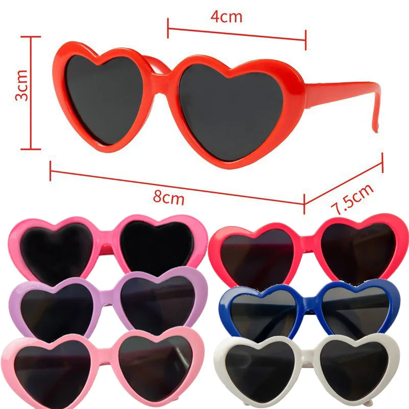 Accesorio de gafas para muñeca de 8cm de longitud para perro mascota/gafas de sol de muñeco de algodón de felpa, Kits de vestir, regalos de navidad