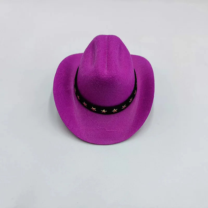 Nuevo Mini sombrero decorativo para muñeca, accesorios bonitos de algodón para muñecas, fiesta de vaquero, vestido occidental, decoraciones para mascotas DIY para muñecas de fiesta