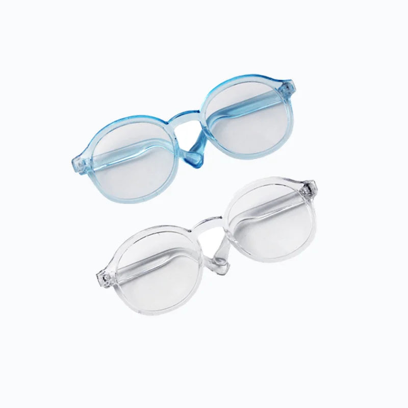 Accesorio de gafas de muñeca de 6,5 cm/9 cm para muñeca BDJ Labubu MSD SD gafas de sol de muñeca EXO de felpa 2 unids/lote