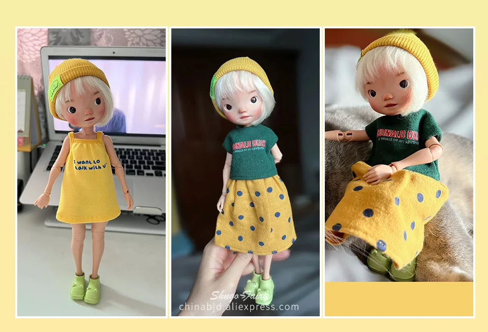 Shuga Fairy Miao 2 1/6 muñeca Bjd cabeza grande y extremidades pequeñas imagen de dibujos animados muñeca articulada móvil de resina