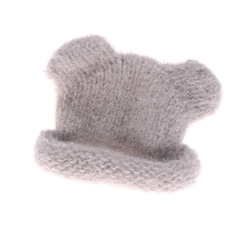 Mini sombrero de punto colorido para niños, sombreros hechos a mano de simulación, accesorios de vestir, juguete de simulación, 1 piezas, 1/12