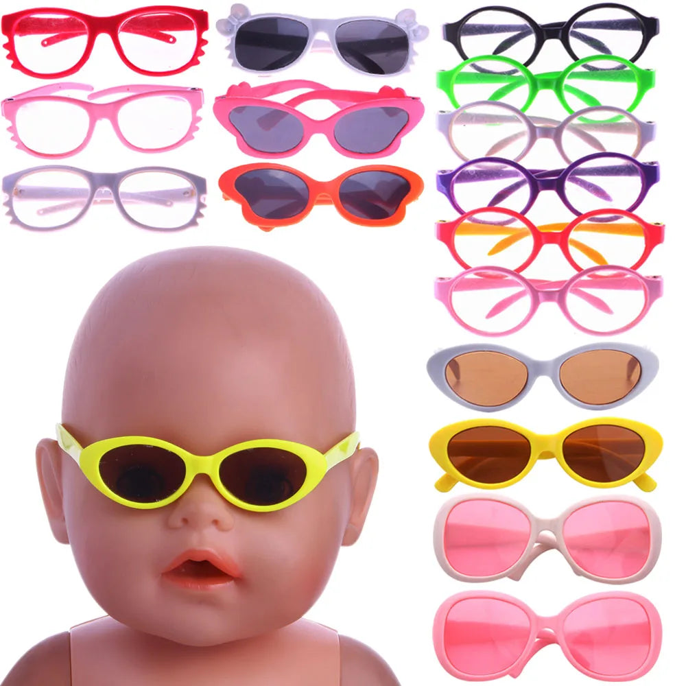 Gafas de muñeca Pop, gafas de colores para muñeca americana de 18 pulgadas y accesorios de ropa para muñeca Reborn de 43Cm, juguete para niña de nuestra generación