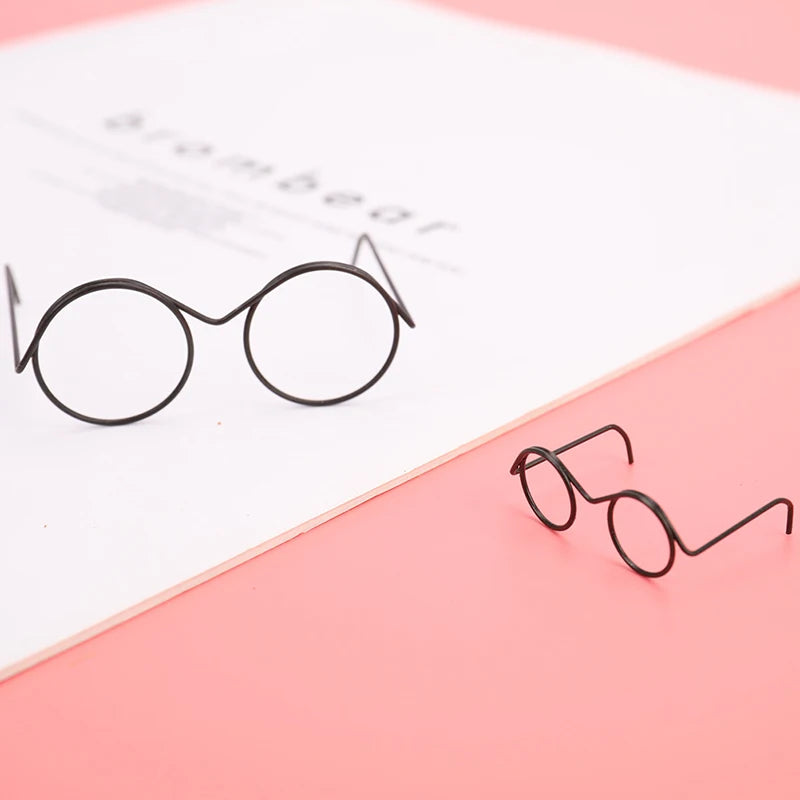 Muñecas con montura de gafas redondas, anteojos sin lente Retro, Mini gafas de juguete, accesorios de vestir para muñecas