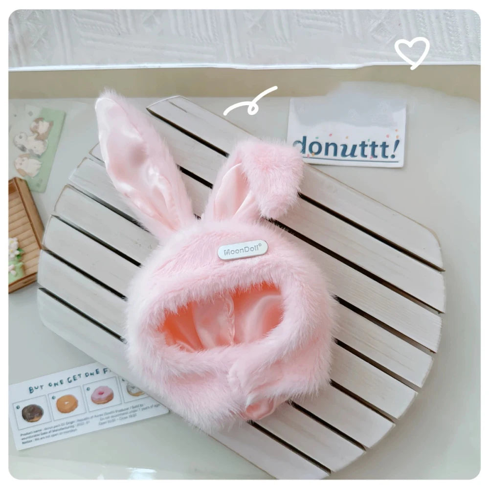 Bonita muñeca de algodón con orejas de conejo, sombrero para muñeca con cuerpo de estrella de 10/15/17cm, sombrero de felpa, accesorios de vestir, juguete DIY