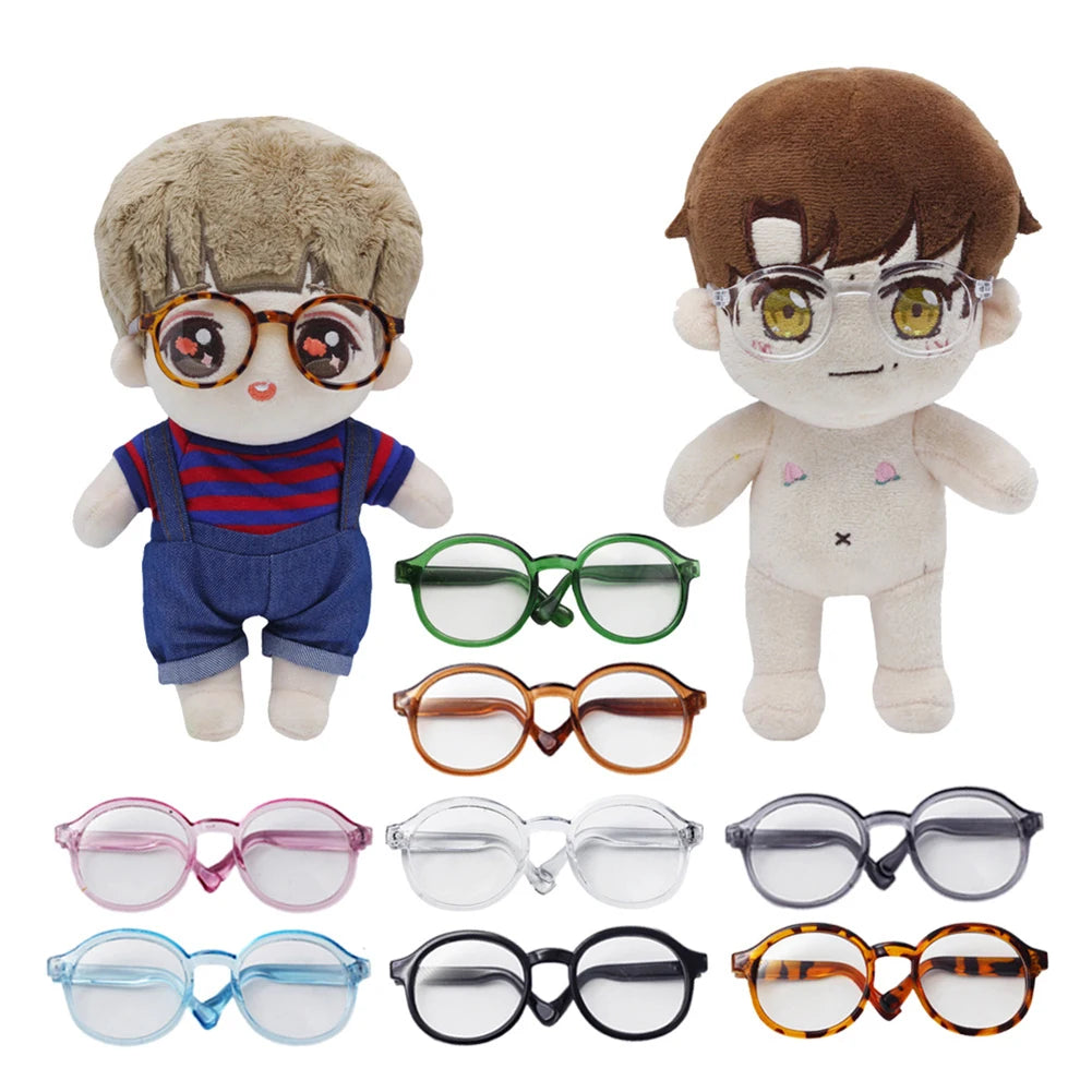 Labubu 6,5 cm/9 cm accesorios de moda lindas gafas de plástico para 15 cm/17 cm Labubu para muñecas BJD de 60 cm y gafas de juguete para muñecas BJD 1/3