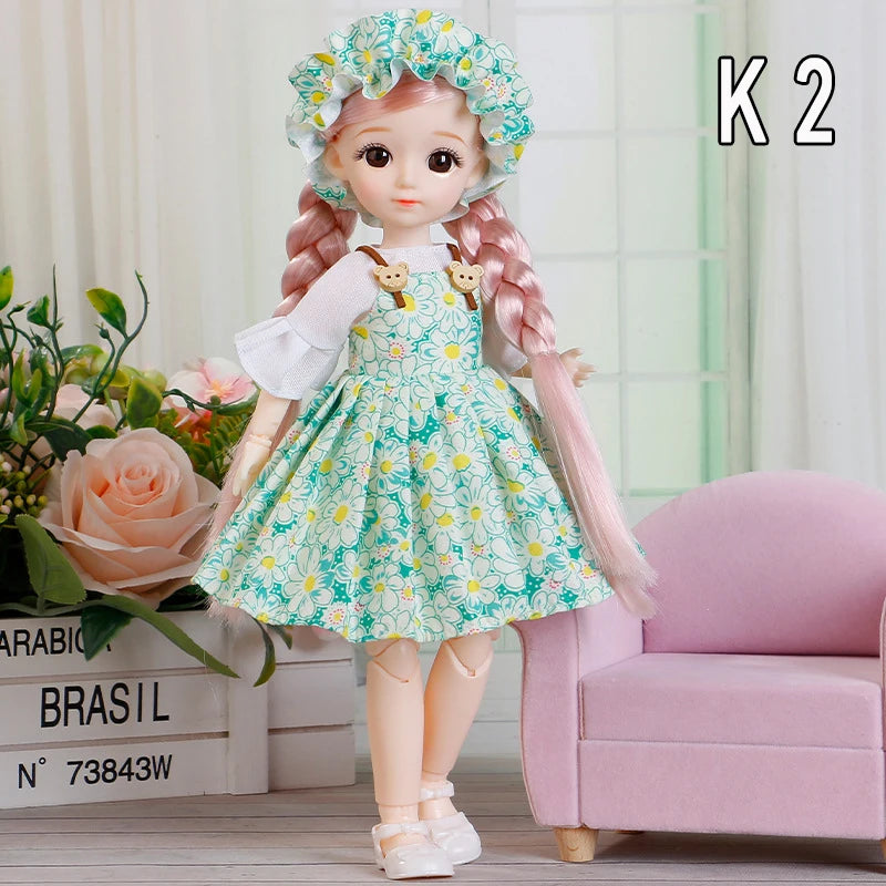 Muñecas Bjd de 30cm, conjunto completo de princesa, Anime Bjd 1/6 con ropa, 23 articulaciones, cuerpo móvil, ojos 3D, vestido para niñas, regalos de cumpleaños, Juguetes