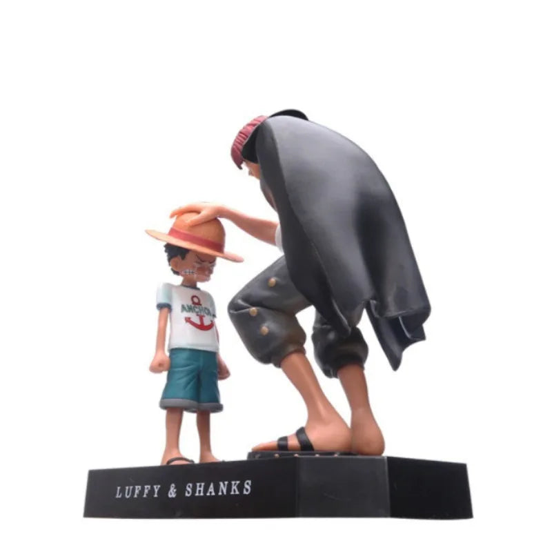 Figura de acción de una pieza de 18cm, mono de PVC D Luffy, sombrero de paja Luffy, vástagos de pelo rojo, cabeza de Pat, juguete, estatua de Anime, adornos modelo