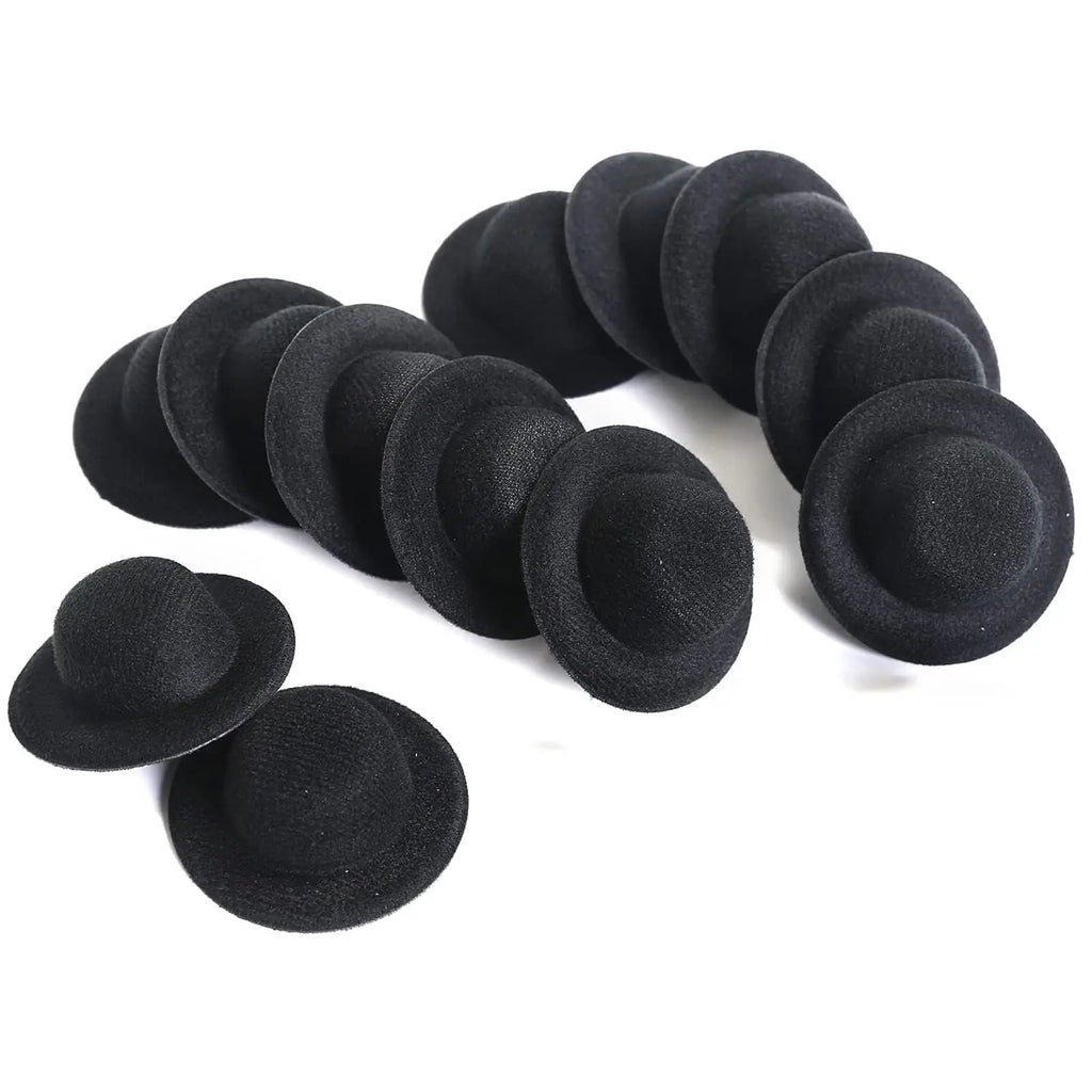 6/12/24 Uds Mini sombrero de copa pequeños sombreros formales en miniatura fieltro para manualidades accesorios para muñecas adornos para fiesta de Navidad 1,6"
