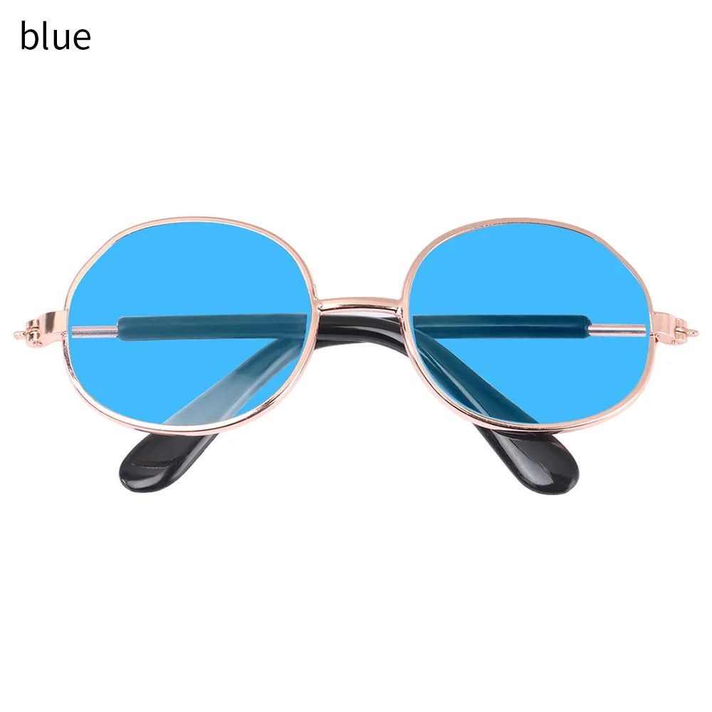 Gafas de sol en miniatura para muñeca Blythe, anteojos con montura de Metal, accesorios para muñecas Blythe, accesorio para gafas de felpa, 8,5 cm