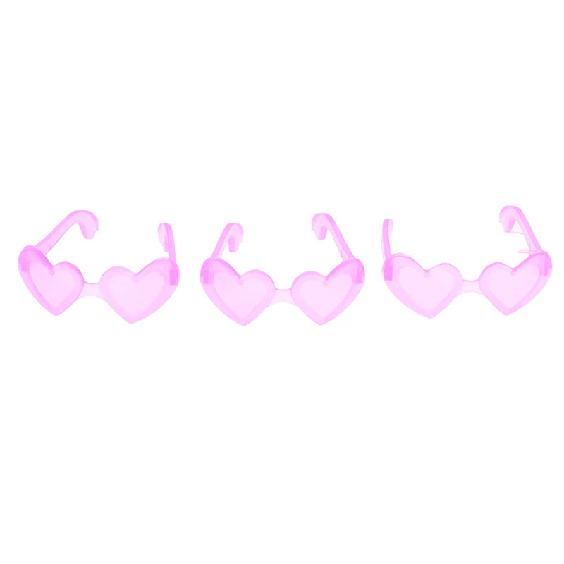 10 Uds. Accesorios para muñecas, Mini gafas de plástico con forma de corazón para muñecas 1/6, casa de muñecas, juguete para niños, gafas de fiesta
