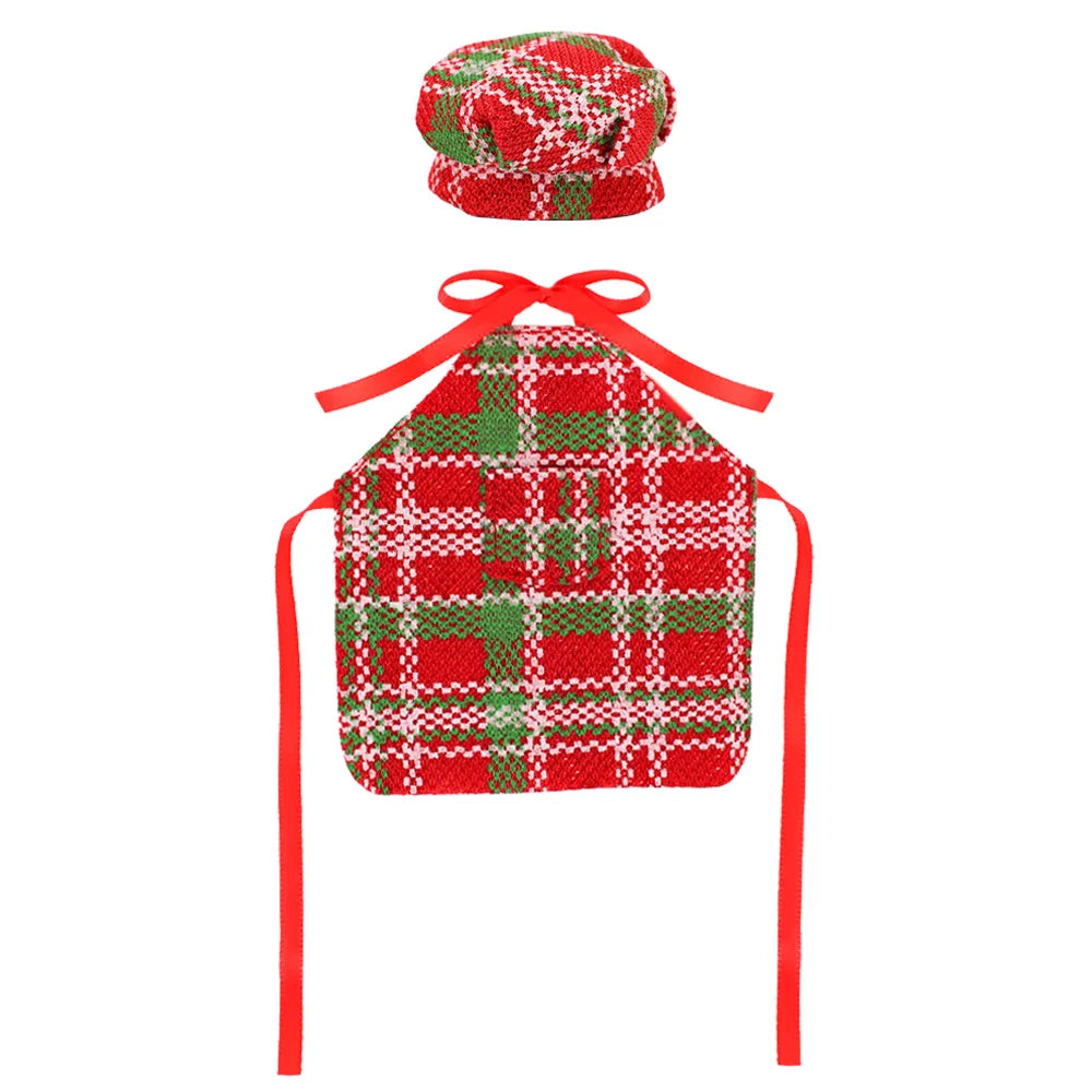 Delantal con estampado de muñeca Pop, sombrero de Chef, estilo de patrón navideño para muñecas Bjd 1/6 y accesorios para muñecas navideñas de espíritu de 30Cm, juguetes para niñas