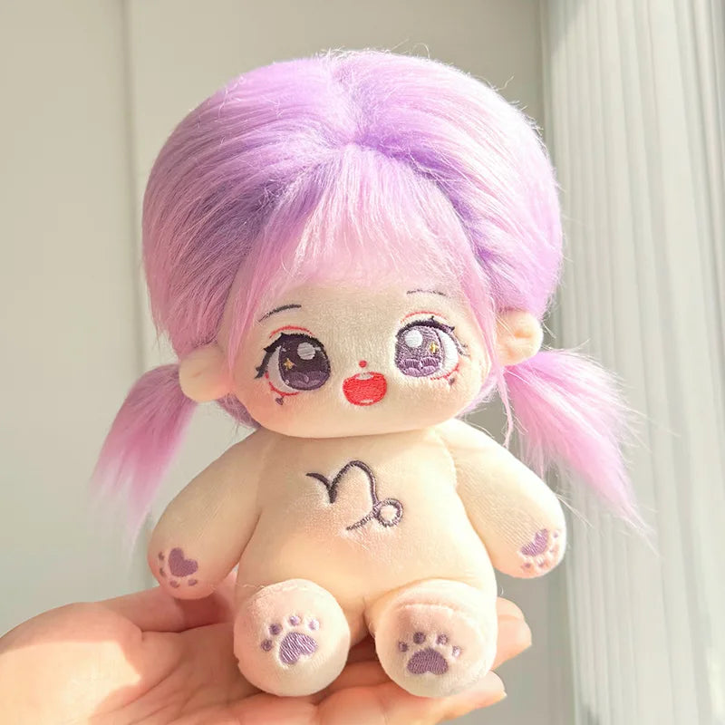 Muñeco de peluche de algodón Kawaii de 20cm, figura de superestrella rellena de ídolo, muñeco de doce constelaciones que puede cambiar ropa, regalo