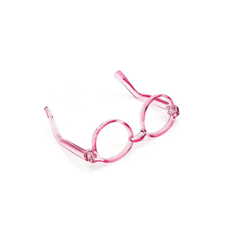 Gafas para muñecas Labubu de 17cm, gafas para muñecas de 6,5 cm de longitud, lentes transparentes, montura redonda, gafas, accesorios de ropa para muñecas