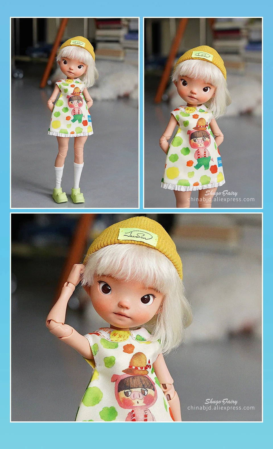 Shuga Fairy Miao 2 1/6 muñeca Bjd cabeza grande y extremidades pequeñas imagen de dibujos animados muñeca articulada móvil de resina