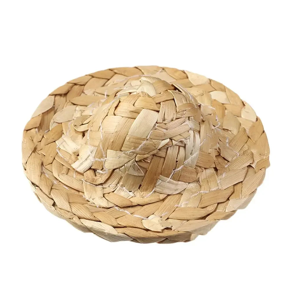 Sombrero de paja tejido para manualidades de varios tamaños, decoración artesanal, gorros para muñecas, juguetes, accesorios para muñecas Diy