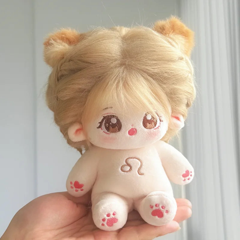 Muñeco de peluche de algodón Kawaii de 20cm, figura de superestrella rellena de ídolo, muñeco de doce constelaciones que puede cambiar ropa, regalo
