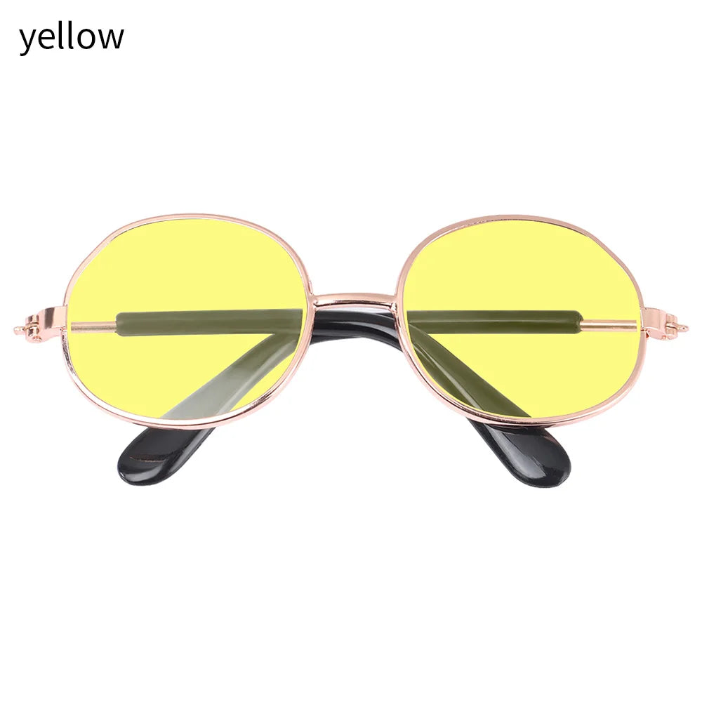 Gafas de sol en miniatura para muñeca Blythe, anteojos con montura de Metal, accesorios para muñecas Blythe, accesorio para gafas de felpa, 8,5 cm