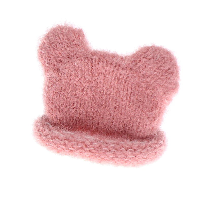 Mini sombrero de punto colorido para niños, sombreros hechos a mano de simulación, accesorios de vestir, juguete de simulación, 1 piezas, 1/12