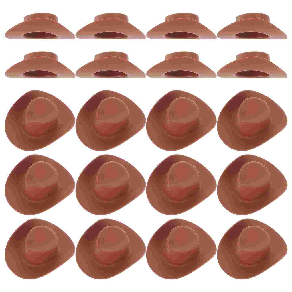 20 piezas sombrero de vaquero blanco juguetes para niñas Mini sombreros para mascotas en miniatura decoración de plástico pequeña señorita