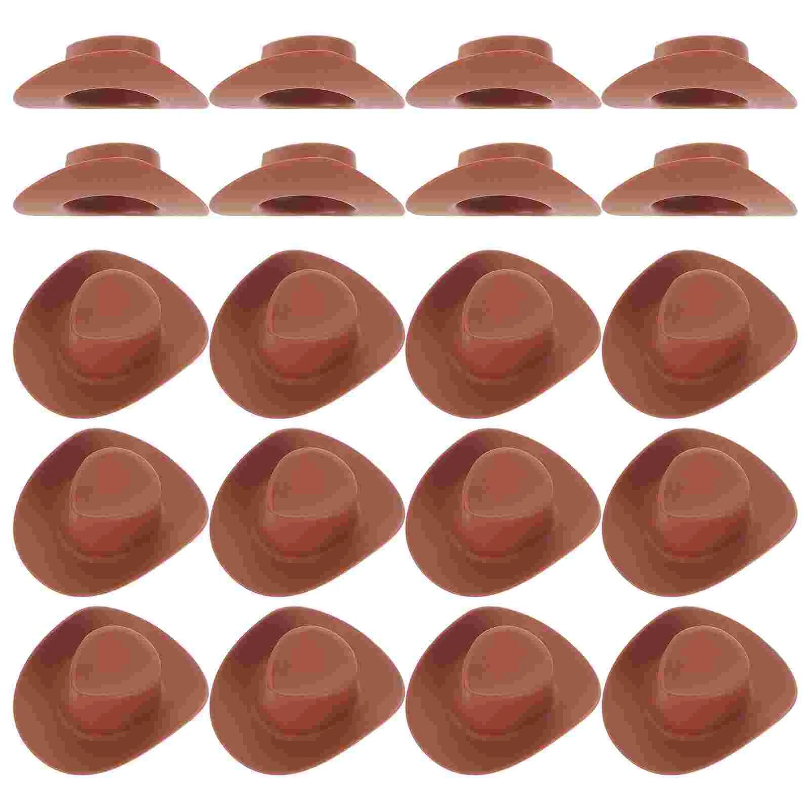 20 piezas sombrero de vaquero blanco juguetes para niñas Mini sombreros para mascotas en miniatura decoración de plástico pequeña señorita