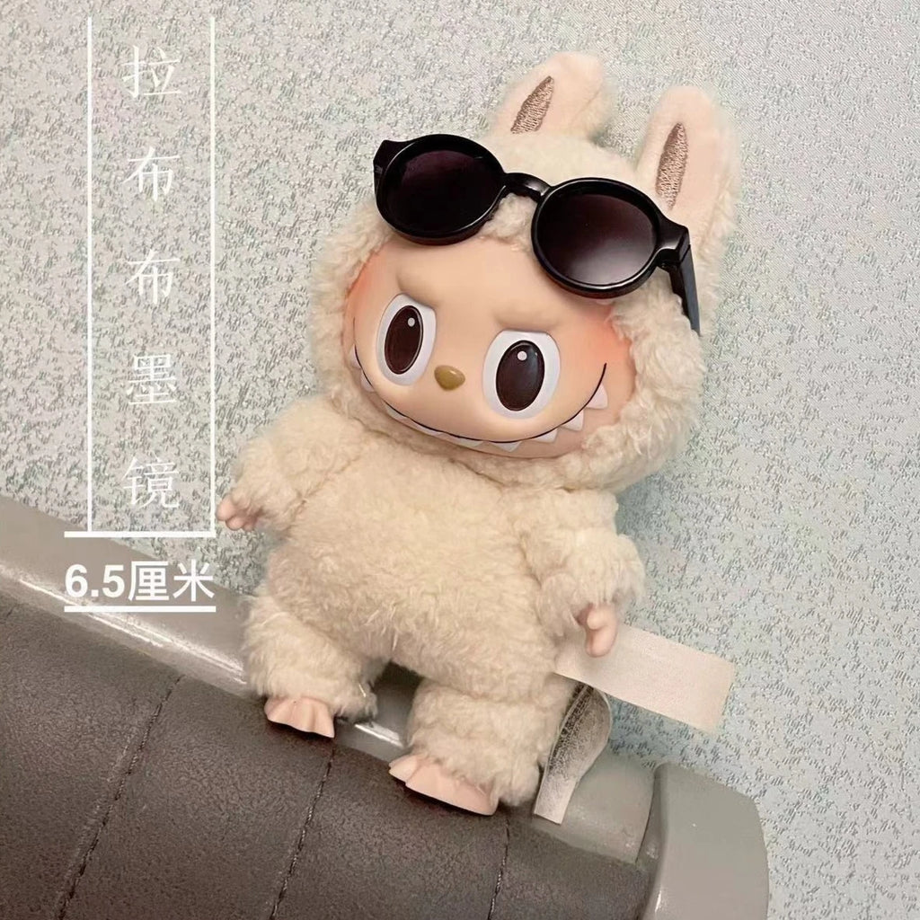 Labubu 6,5 cm/9 cm accesorios de moda lindas gafas de plástico para 15 cm/17 cm Labubu para muñecas BJD de 60 cm y gafas de juguete para muñecas BJD 1/3