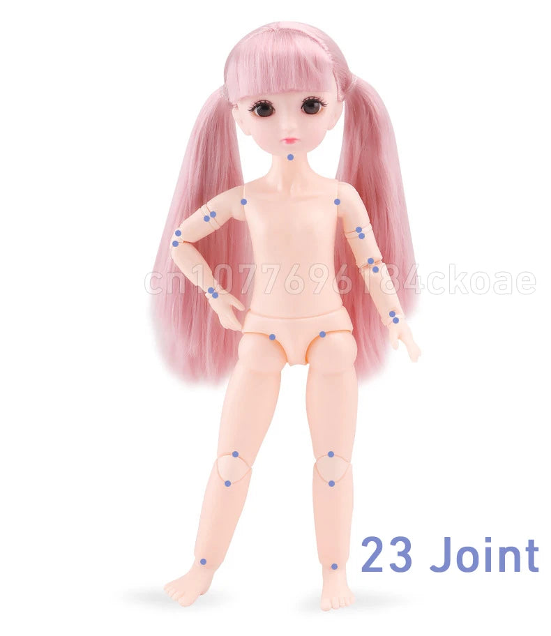 Muñecas Bjd de 30cm, conjunto completo de princesa, Anime Bjd 1/6 con ropa, 23 articulaciones, cuerpo móvil, ojos 3D, vestido para niñas, regalos de cumpleaños, Juguetes