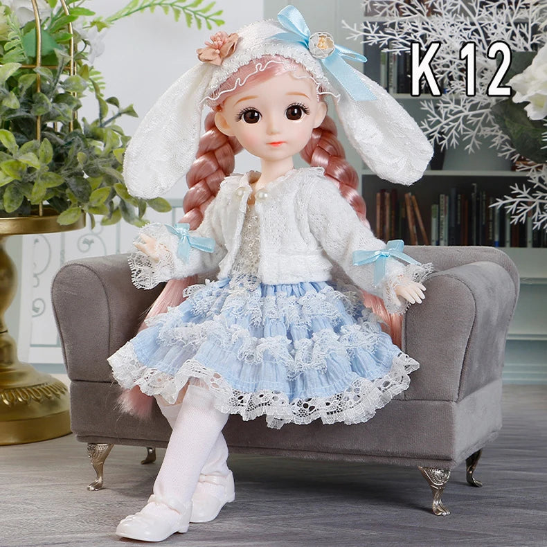 Muñecas Bjd de 30cm, conjunto completo de princesa, Anime Bjd 1/6 con ropa, 23 articulaciones, cuerpo móvil, ojos 3D, vestido para niñas, regalos de cumpleaños, Juguetes