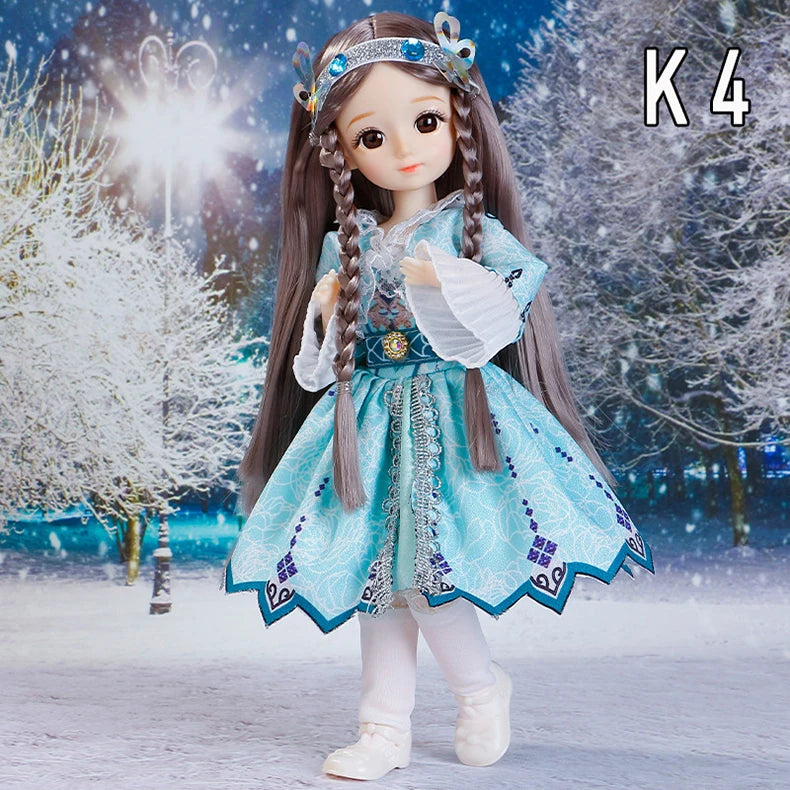 Muñecas Bjd de 30cm, conjunto completo de princesa, Anime Bjd 1/6 con ropa, 23 articulaciones, cuerpo móvil, ojos 3D, vestido para niñas, regalos de cumpleaños, Juguetes