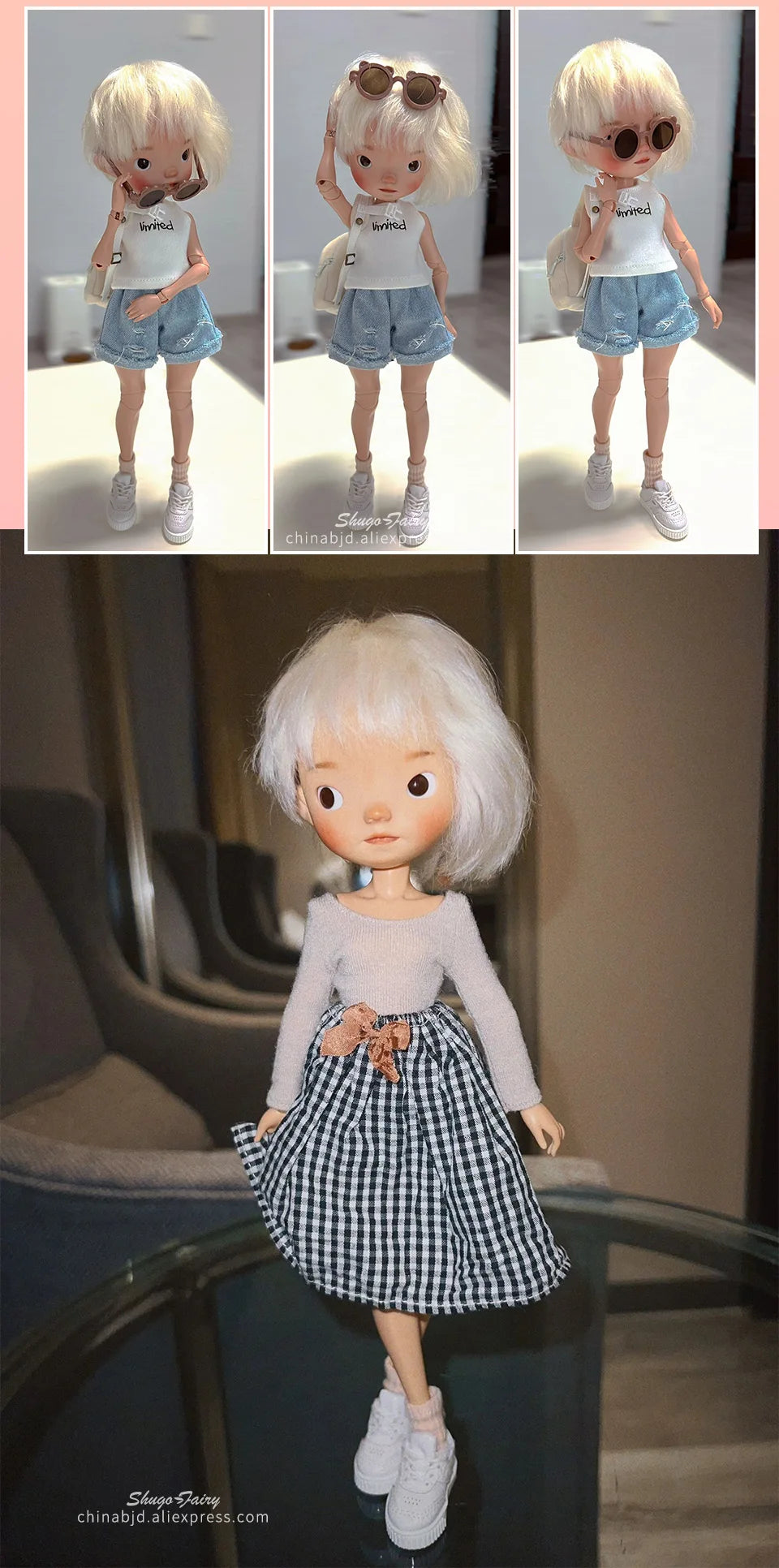 Shuga Fairy Miao 2 1/6 muñeca Bjd cabeza grande y extremidades pequeñas imagen de dibujos animados muñeca articulada móvil de resina