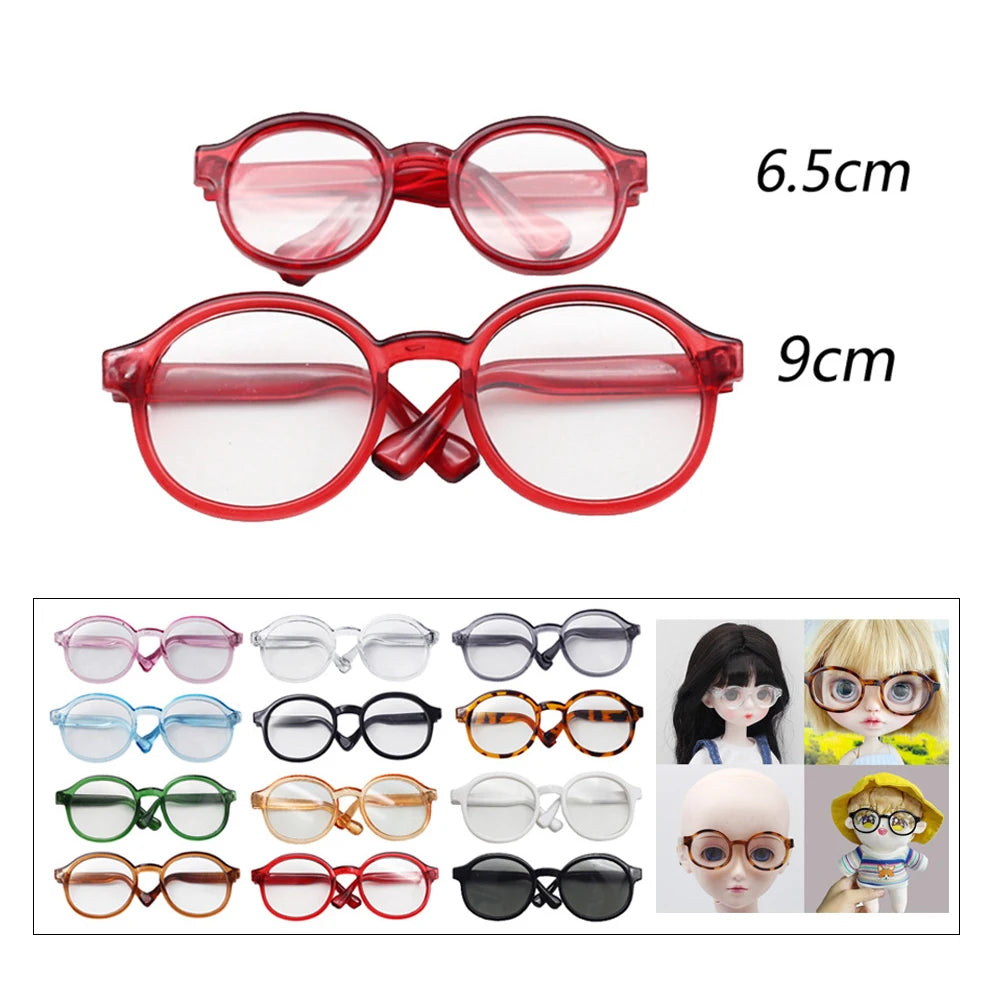 Labubu 6,5 cm/9 cm accesorios de moda lindas gafas de plástico para 15 cm/17 cm Labubu para muñecas BJD de 60 cm y gafas de juguete para muñecas BJD 1/3