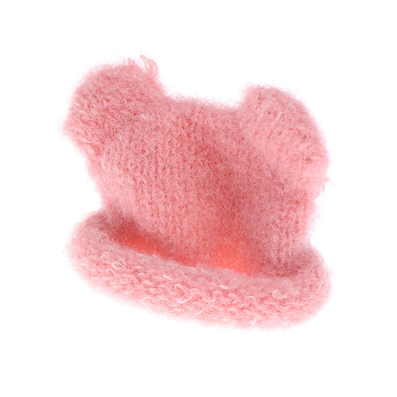 Mini sombrero de punto colorido para niños, sombreros hechos a mano de simulación, accesorios de vestir, juguete de simulación, 1 piezas, 1/12