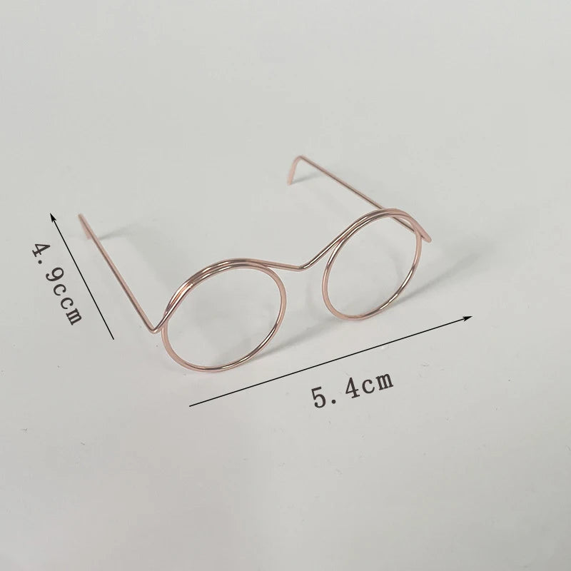 5 uds. De bonitas gafas redondas para muñecas, montura para Bjd, gafas de juguete de peluche a la moda, accesorios DIY, juguetes de vestir para niñas