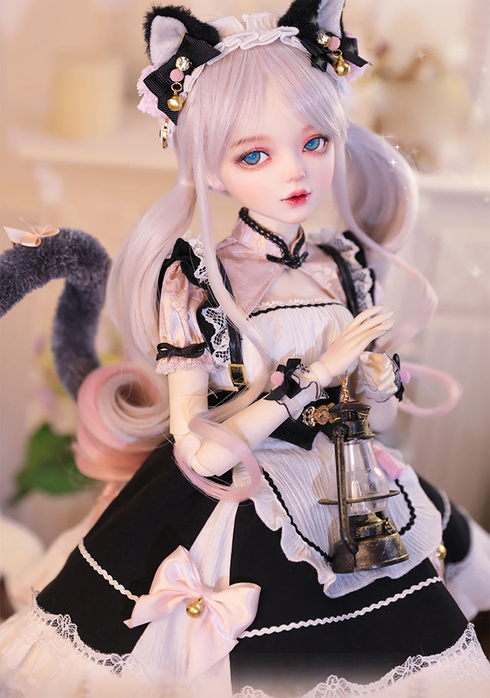 1/3 muñeca BJD disfraz de gato maquillaje de diseñador cara de bebé buena masa corporal articulaciones femeninas muñeca de cuerpo móvil maquillaje DIY 60cm juguete gifi