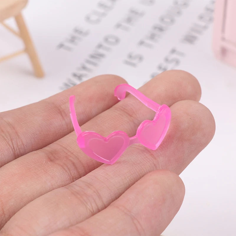 20 piezas Mini gafas de plástico con montura redonda, gafas para muñecas altas, juguete para niños, Mini gafas, accesorios aleatorios para muñecas