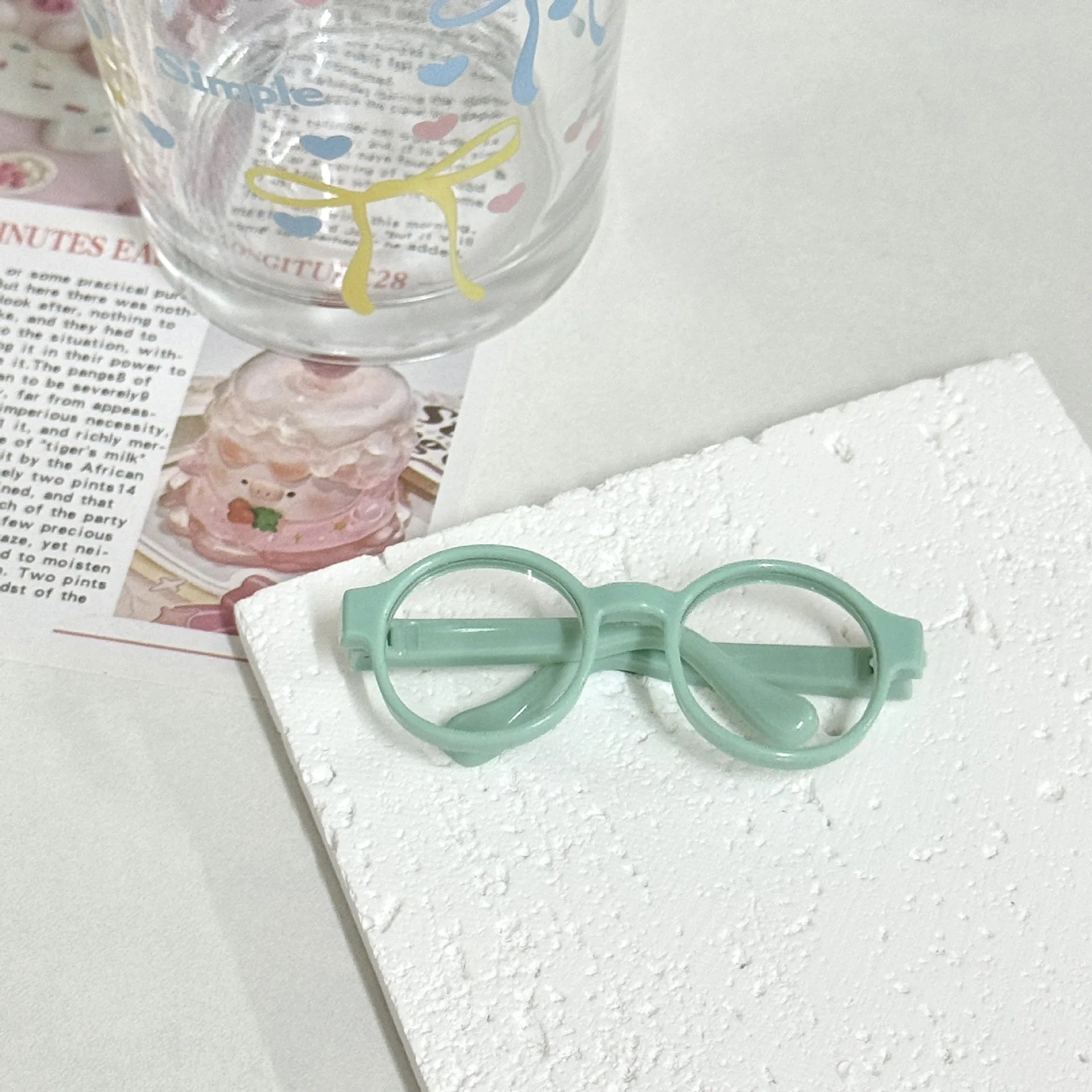 Gafas de 6,5 cm para accesorios de Labubu, gafas de plástico transparentes para muñecas Labubu, muñeco de peluche para juguetes DIY, accesorios de gafas para muñecas