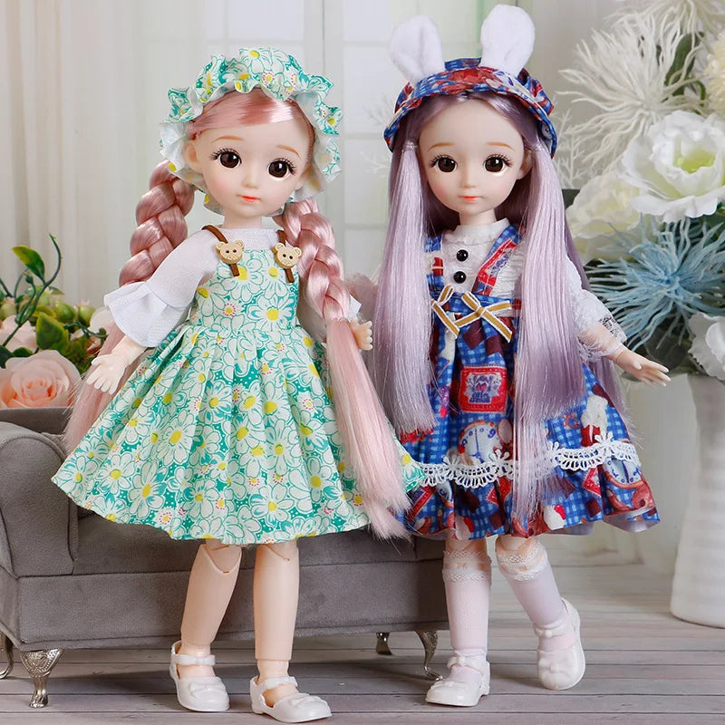Muñecas Bjd de 30cm, conjunto completo de princesa, Anime Bjd 1/6 con ropa, 23 articulaciones, cuerpo móvil, ojos 3D, vestido para niñas, regalos de cumpleaños, Juguetes