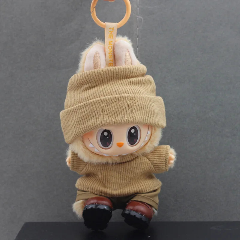 Mini Ropa para muñecas, accesorios para Ropa Labubu Idol, muñeca de algodón de 10cm, mochila Canva 1/6, gafas, sombrero, regalo de Ropa