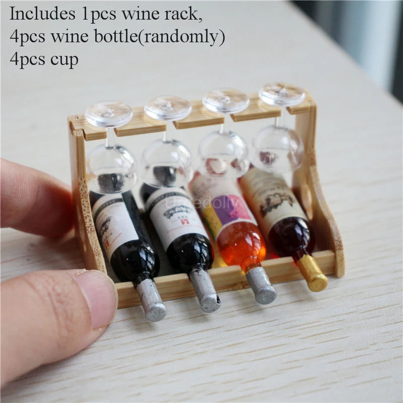 Estante clásico para copas de vino tinto, casa de muñecas en miniatura a escala 1:6, accesorios para muñecas Blyth BJD, juguete