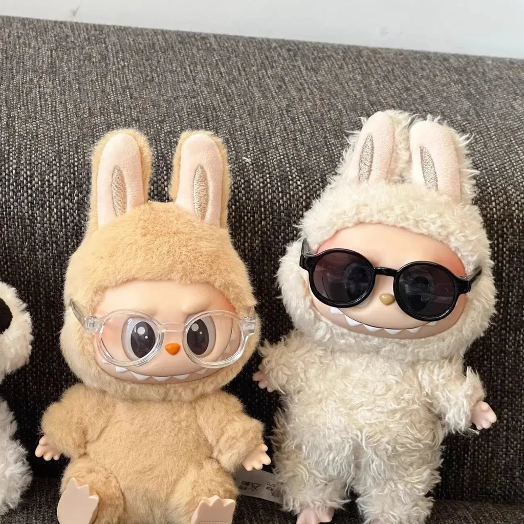 Para gafas Labubu de algodón/Ropa de 10/15cm, bonitas gafas de plástico, mano de obra delicada para muñecas, accesorios para gafas de juguete