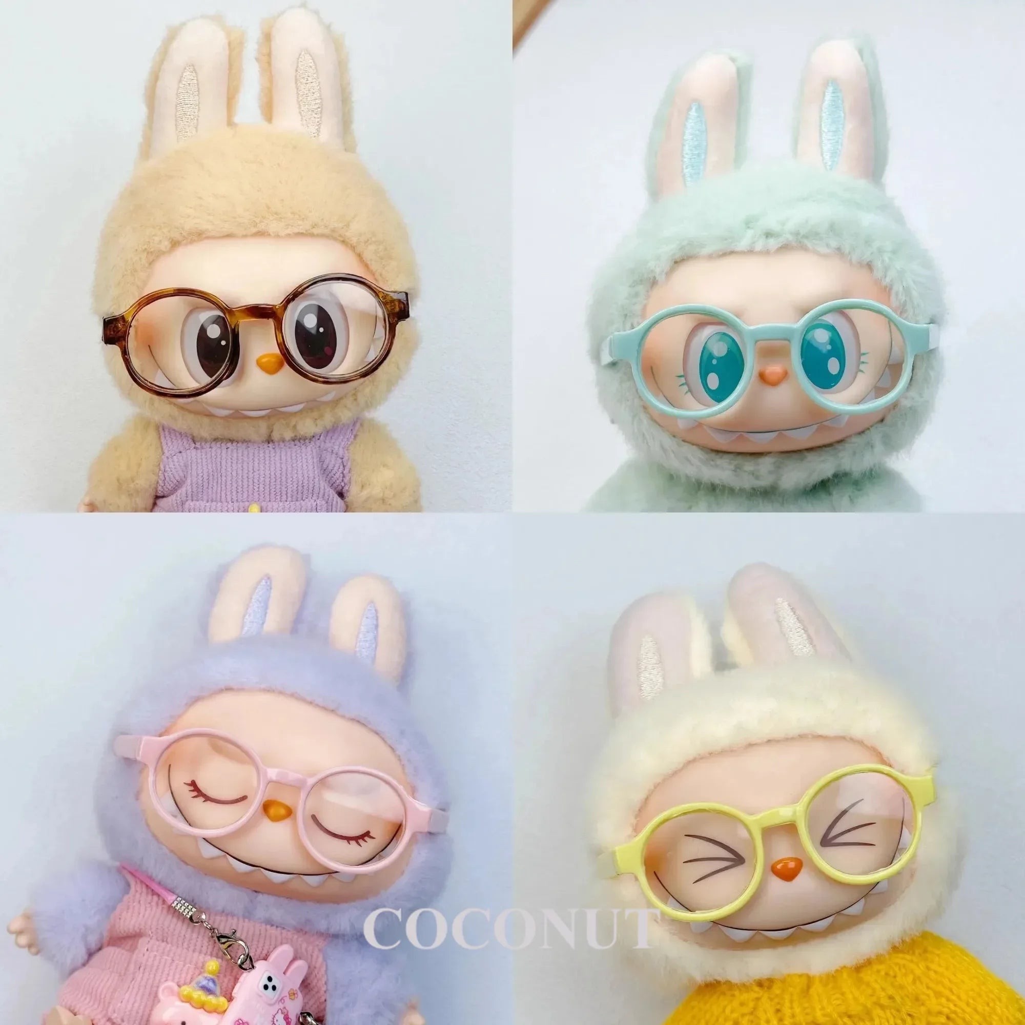 Para gafas Labubu de algodón/Ropa de 10/15cm, bonitas gafas de plástico, mano de obra delicada para muñecas, accesorios para gafas de juguete