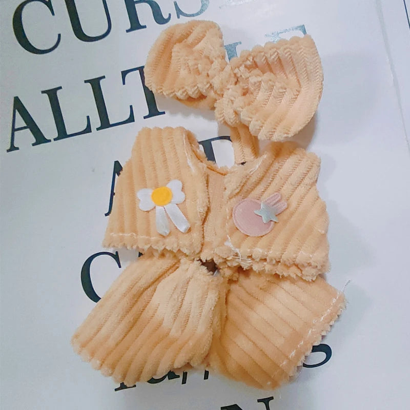 Accesorios de ropa para muñecas, falda/sombrero/pantalones con tirantes Labubu de 17cm, conjunto de pijama, vestido de juguete para muñecas, 1 Juego