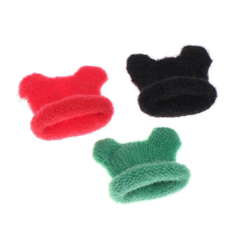 Mini sombrero de punto colorido para niños, sombreros hechos a mano de simulación, accesorios de vestir, juguete de simulación, 1 piezas, 1/12