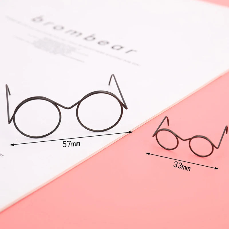Muñecas con montura de gafas redondas, anteojos sin lente Retro, Mini gafas de juguete, accesorios de vestir para muñecas