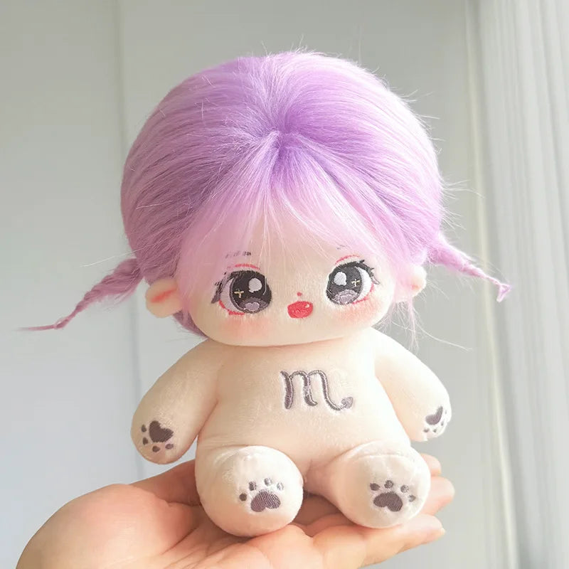 Muñeco de peluche de algodón Kawaii de 20cm, figura de superestrella rellena de ídolo, muñeco de doce constelaciones que puede cambiar ropa, regalo