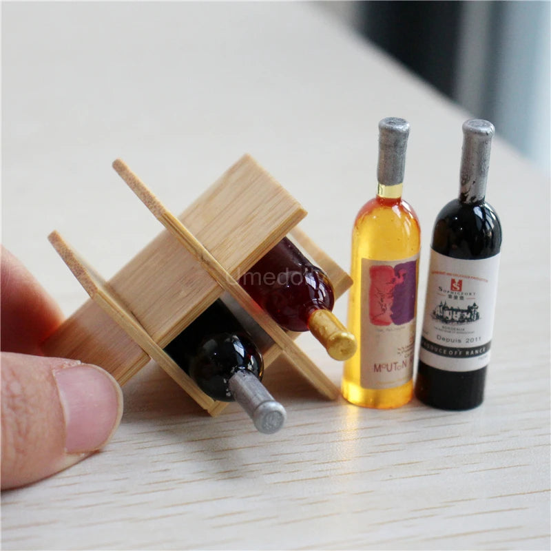 Estante clásico para copas de vino tinto, casa de muñecas en miniatura a escala 1:6, accesorios para muñecas Blyth BJD, juguete